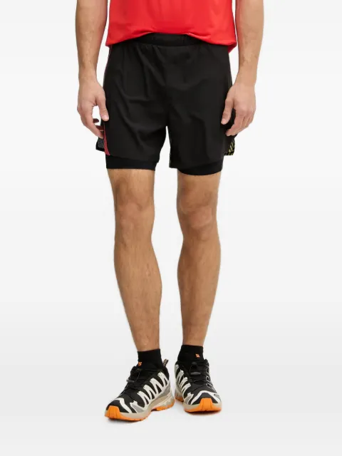 La Sportiva Flow 5" logo-print layered shorts Black ZARS040