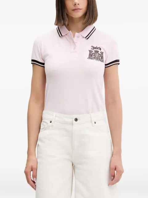 Juicy Couture logo-embroidered tipped polo top Pink JCGCT126015