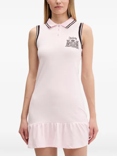 Juicy Couture logo-embroidered ruffled mini dress Pink JCGED126016