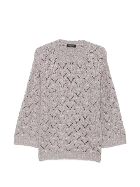Fabiana Filippi open-knit pointelle-trim sweater Grey MAD216F091M315