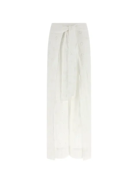 Polo Ralph Lauren embroidered-lace wrap palazzo pants White 21684590