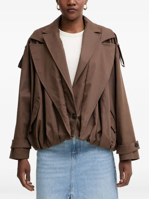 Haveone cut-out notched-lapels jacket Brown JSOQ013