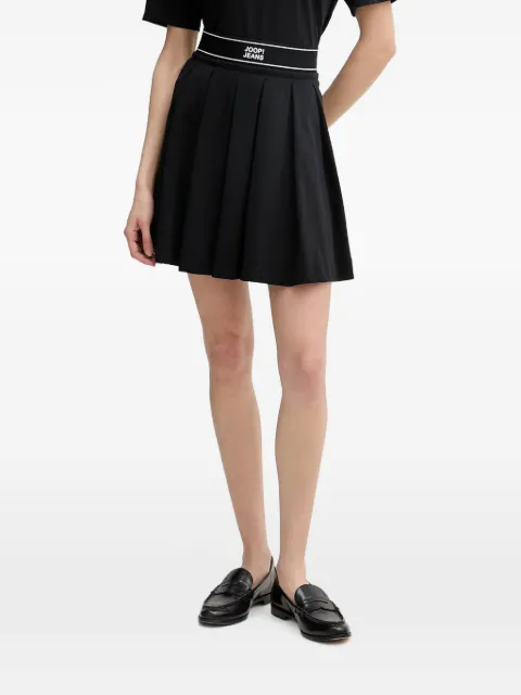 Joop! Taria pleated logo-waistband mini skirt Black 30100646