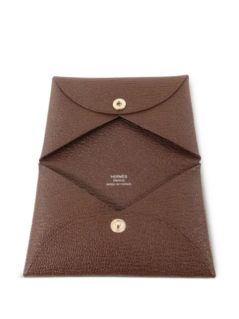 Hermès Pre-Owned Calvi leather cardholder Brown U4D