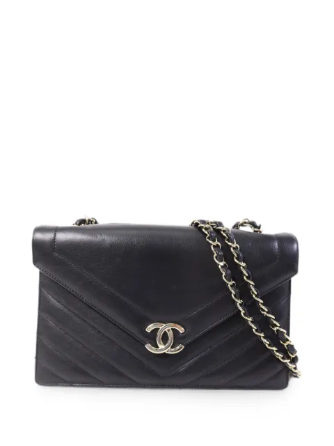 CHANEL Pre-Owned CC chevron shoulder bag Black CHAINSHOULDERBAG