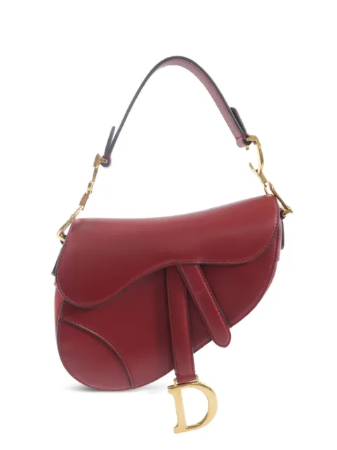 Christian Dior Pre-Owned mini Saddle calfskin shoulder bag Red MINISADDLE