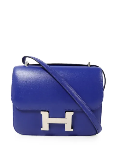 Hermès Pre-Owned Constance leather shoulder bag Blue D7TPHW