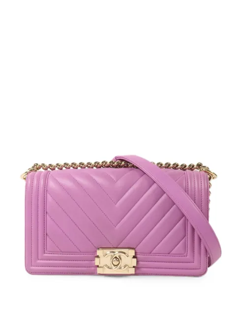 CHANEL Pre-Owned 25 Boy chevron shoulder bag Purple A67086