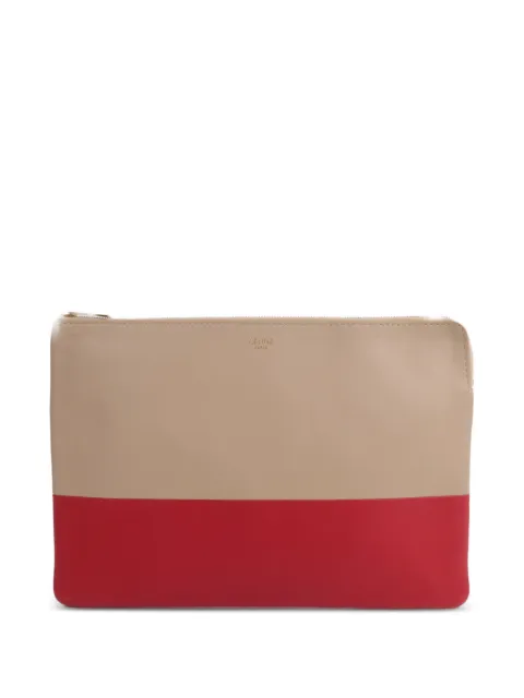 Celine Pre-Owned two-tone leather clutch bag Neutrals CLUTCHBAG