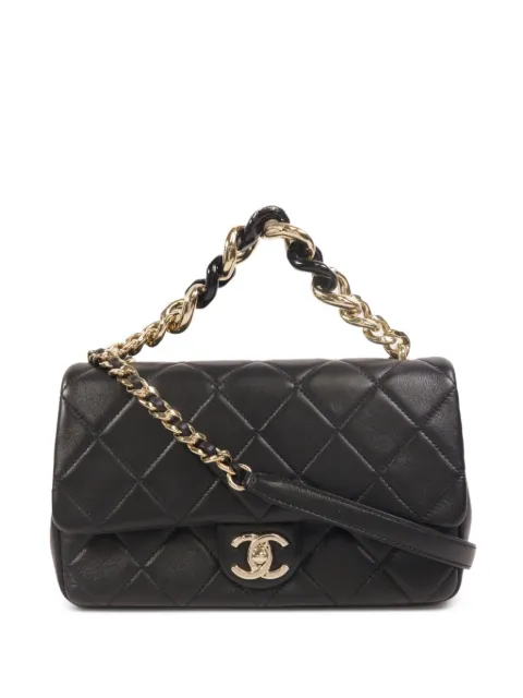 CHANEL Pre-Owned quilted CC turn-lock shoulder bag Black AS1353