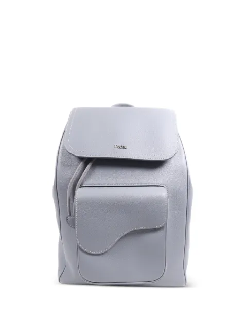 Christian Dior Pre-Owned Saddle leather backpack Blue SADDLEBACKPACK