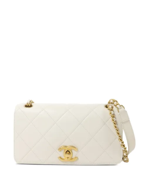CHANEL Pre-Owned Chain CC-fastening shoulder bag White CHAINSHOULDER
