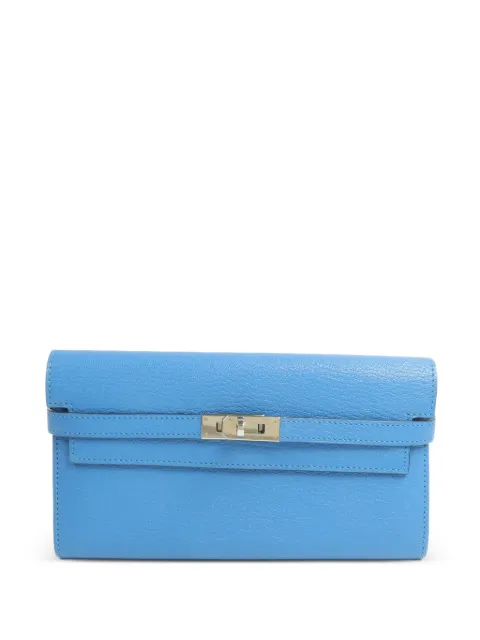 Hermès Pre-Owned Kelly leather wallet Blue AB3PHW