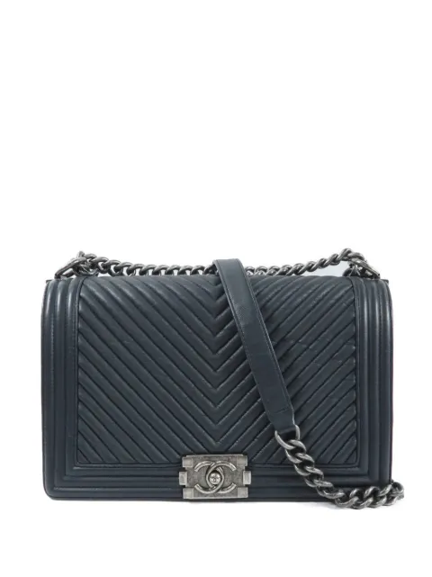 CHANEL Pre-Owned Boy chevron-quilted shoulder bag Black BOY28