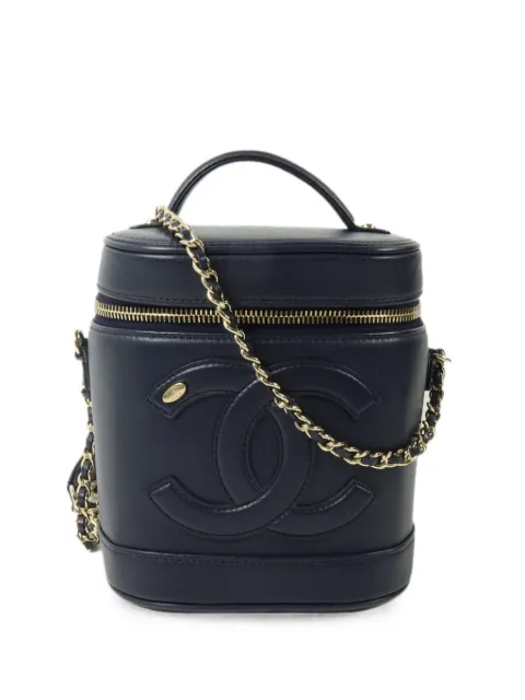 CHANEL Pre-Owned CC Vanity Case tote bag Blue VANITYCASE