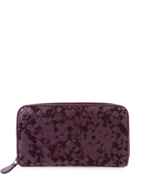 Bottega Veneta Pre-Owned Intrecciato zip-around wallet Purple INTRECCIATOZIPPERLONGWALLET