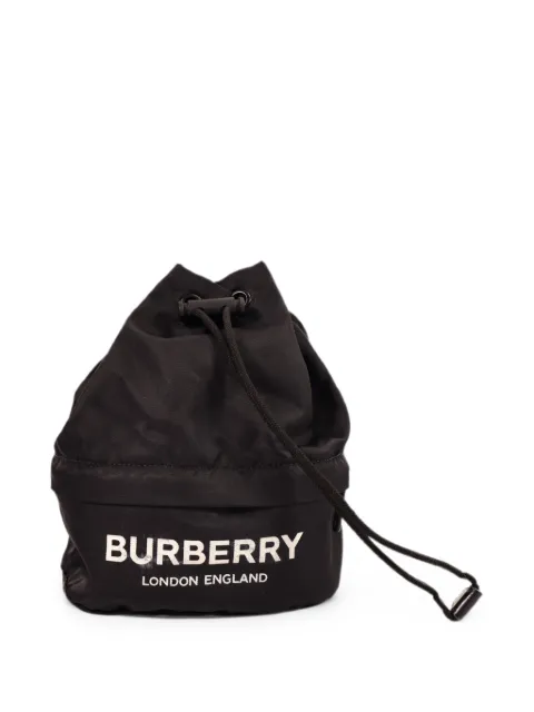 Burberry Pre-Owned logo-print drawstring bucket bag Black MDTITSIC7OCHI