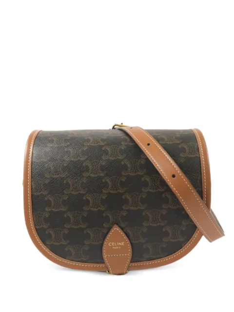Celine Pre-Owned Folco cross body bag Brown FOLCO