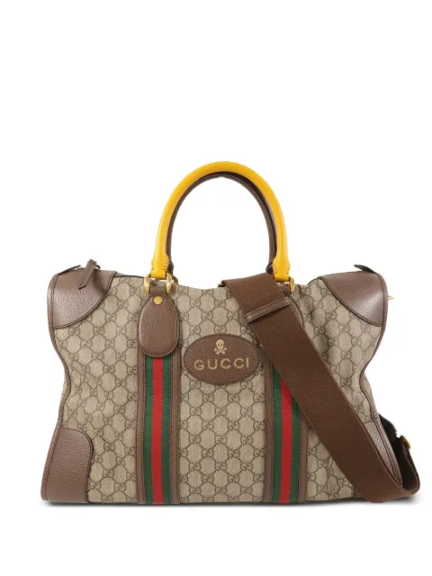 Gucci Pre-Owned GG Supreme Web duffle tote bag Neutrals 459311