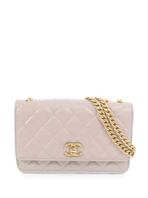 CHANEL Pre-Owned interlocking-CC shoulder bag Grey AP3043