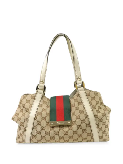 Gucci Pre-Owned GG Web tote bag Neutrals 211937