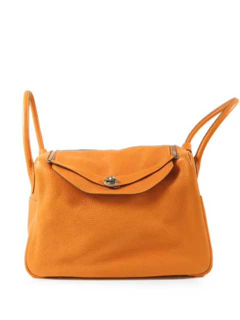 Hermès Pre-Owned 34 Lindy Clemence-leather shoulder bag Orange O939DPHW