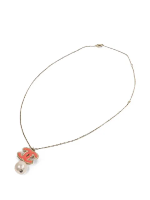 CHANEL Pre-Owned CC faux pearl necklace Gold NECKLACE