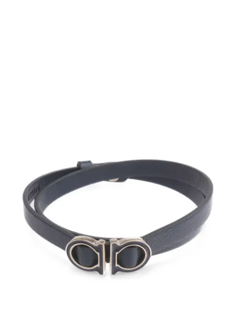 Ferragamo Pre-Owned Gancini leather bracelet Silver BRACELET