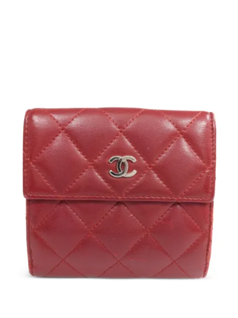 CHANEL Pre-Owned CC quilted bi-fold wallet Red WALLET