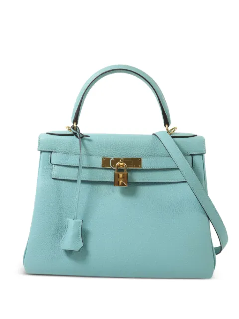 Hermès Pre-Owned Kelly 28 leather tote bag Blue X3PGHW