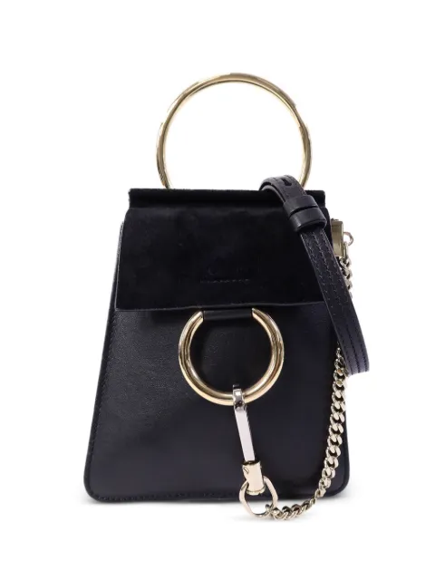 Chloé Vintage Faye ring-detail shoulder bag Black FAYEMINI