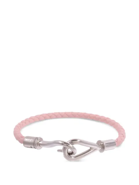 Hermès Pre-Owned Jumbo braided leather bracelet Silver 3QPHW