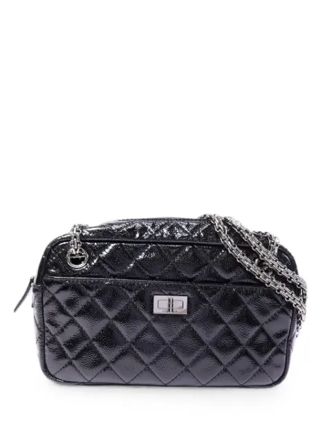 CHANEL Pre-Owned 2.55 diamond-quilted shoulder bag Black 255