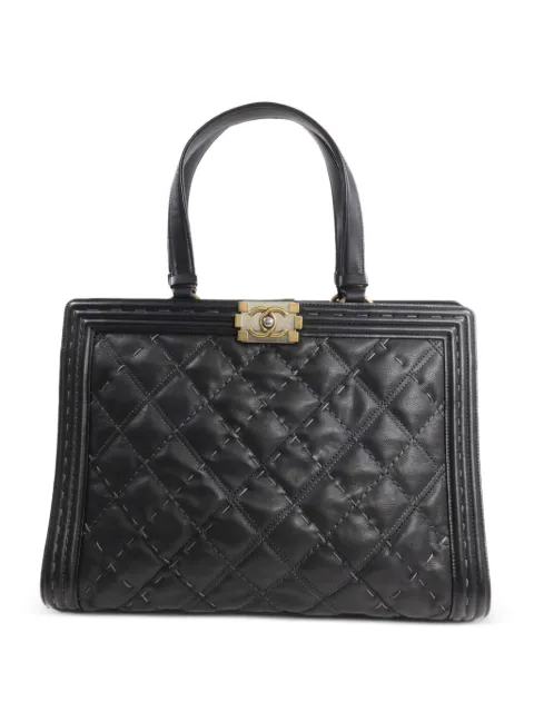 CHANEL Pre-Owned Boy quilted leather tote bag Black BOYTOTE