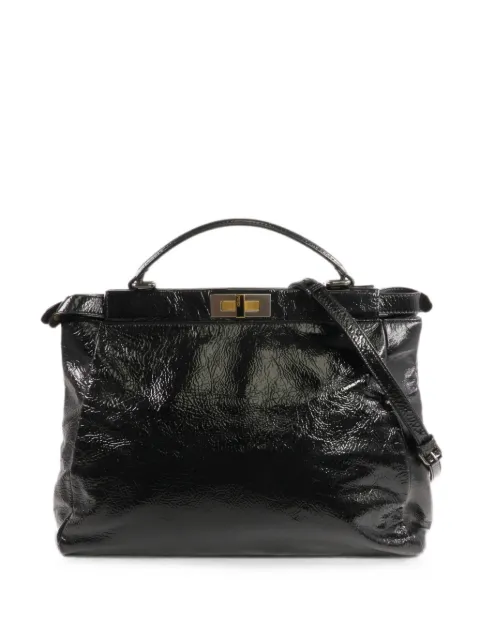 Fendi Pre-Owned Peekaboo patent leather handbag Black 23728BN210BYY099