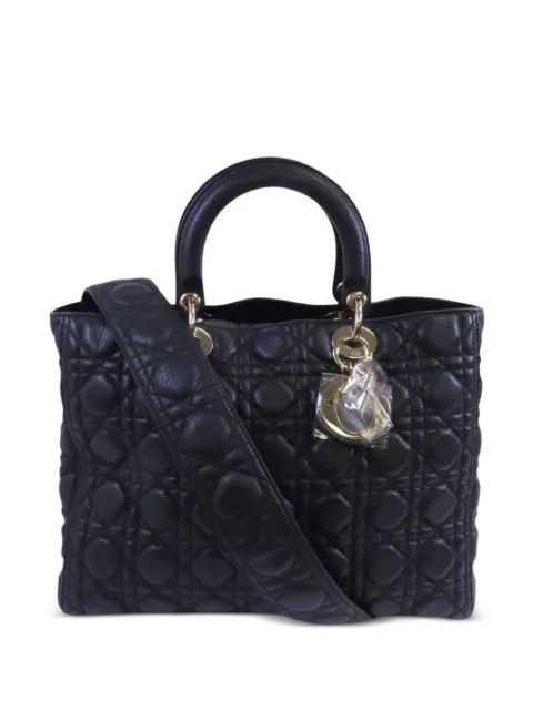 Christian Dior Pre-Owned large Lady Dior handbag Black 2181900011384