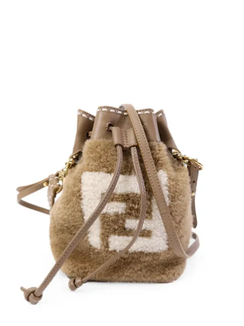 Fendi Pre-Owned mini Mon Tresor logo-detail bucket bag Brown 8BS010AHVU