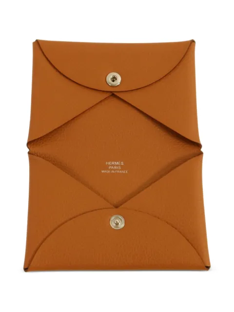 Hermès Pre-Owned Calvi Evercolor card holder Neutrals W37