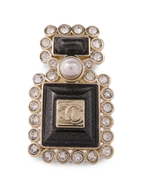 CHANEL Pre-Owned CC perfume-bottle brooch Gold BROOCH