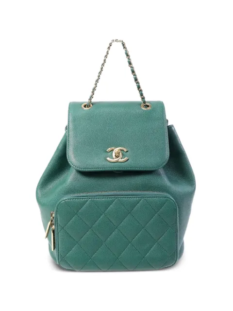 CHANEL Pre-Owned Affinity turn-lock-fastening backpack Green A93748