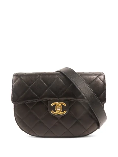 CHANEL Pre-Owned CC turn-lock quilted shoulder bag Black AS2485