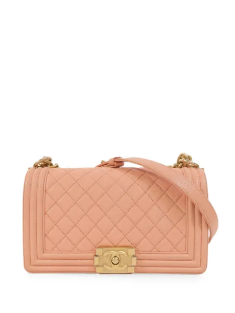 CHANEL Pre-Owned 25 Boy diamond-quilted shoulder bag Pink BOY25
