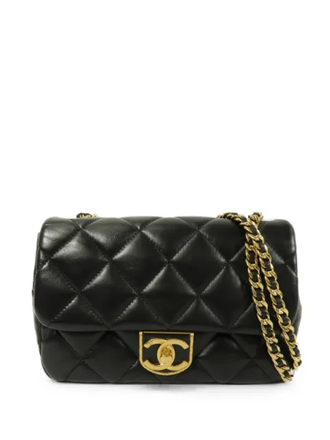 CHANEL Pre-Owned interlocking-CC shoulder bag Black AS3474