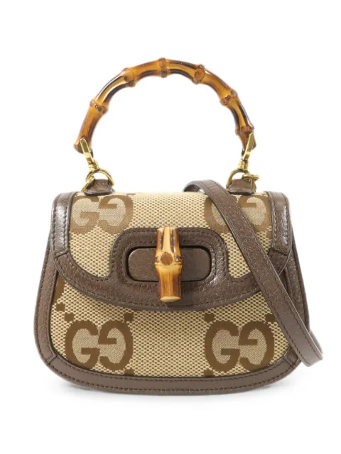 Gucci Pre-Owned Bamboo 1947 GG shoulder bag Neutrals 686864