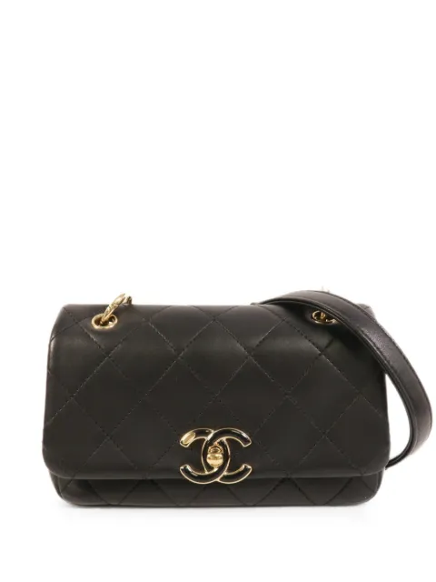 CHANEL Pre-Owned interlocking-CC shoulder bag Black AS2317