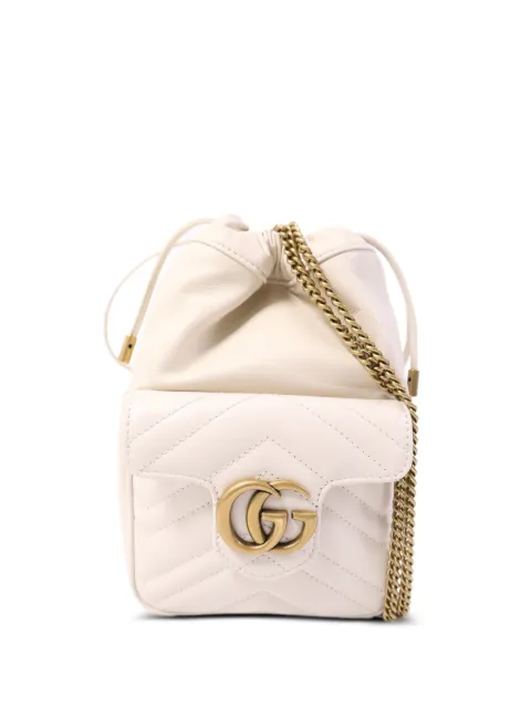 Gucci Pre-Owned mini GG Marmont bucket bag Neutrals 746433