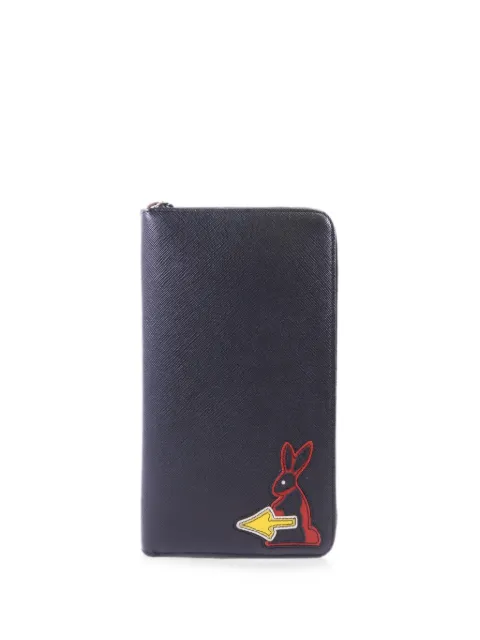 Prada Pre-Owned Saffiano Rabbit zip-around wallet Blue 2ML188