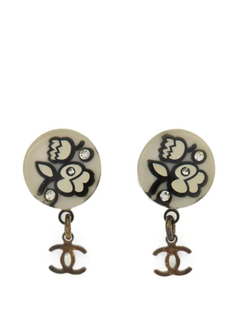 CHANEL Pre-Owned CC drop earrings Black EARRING