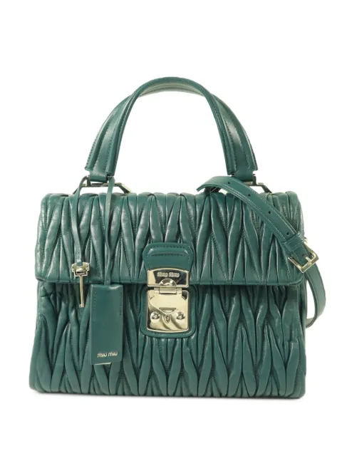 Miu Miu Pre-Owned Matelassé shoulder bag Green 5BA136