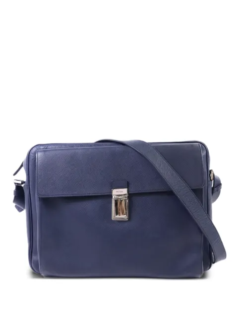 Prada Pre-Owned Saffiano leather messenger bag Blue VA1022